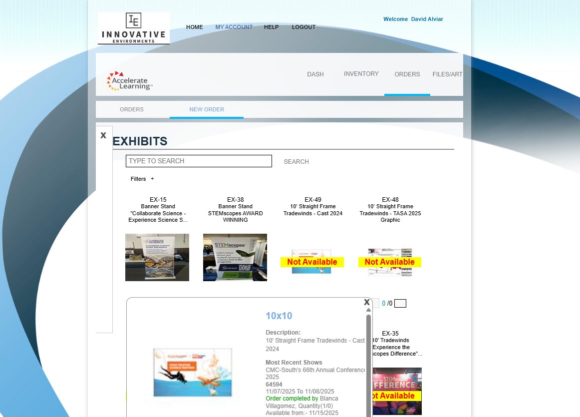 ExhibitPower Client Portal — Exhibit Selector