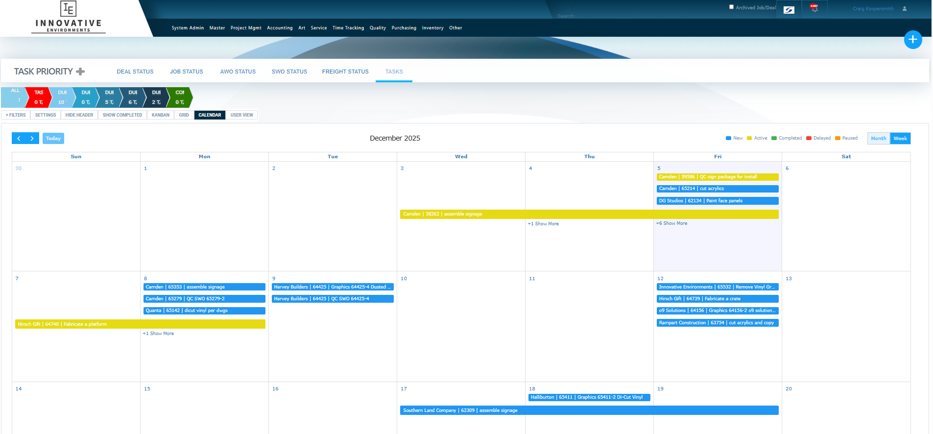 ExhibitPower Task Calendar View